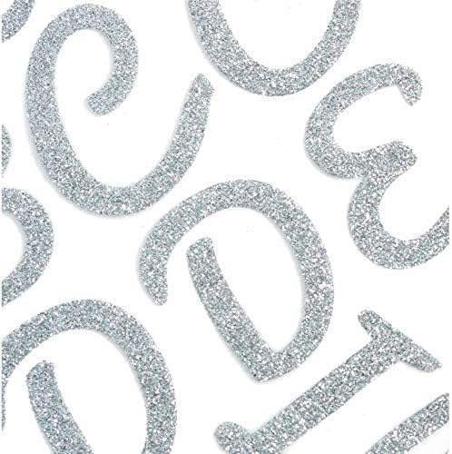 SEI S.E.I. 1.75-Inch Iron-on T-Shirt Letters  Pacifico Glitter Letter Heat Transfers  Silver - Image 5